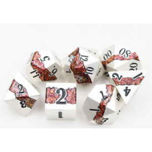 Mica Series 7 piece Metal Dice Set